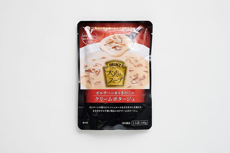 ハインツ 大人むけのスープ ポルチーニ香るきのこのクリームポタージュ140g 227円。