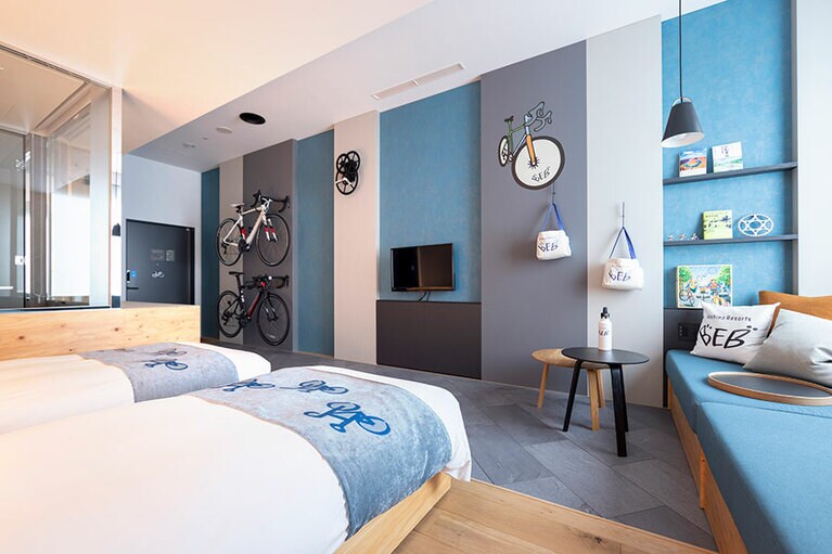 こちらが噂の「サイクルルーム」。愛車と片時も離れたくないあなたに。