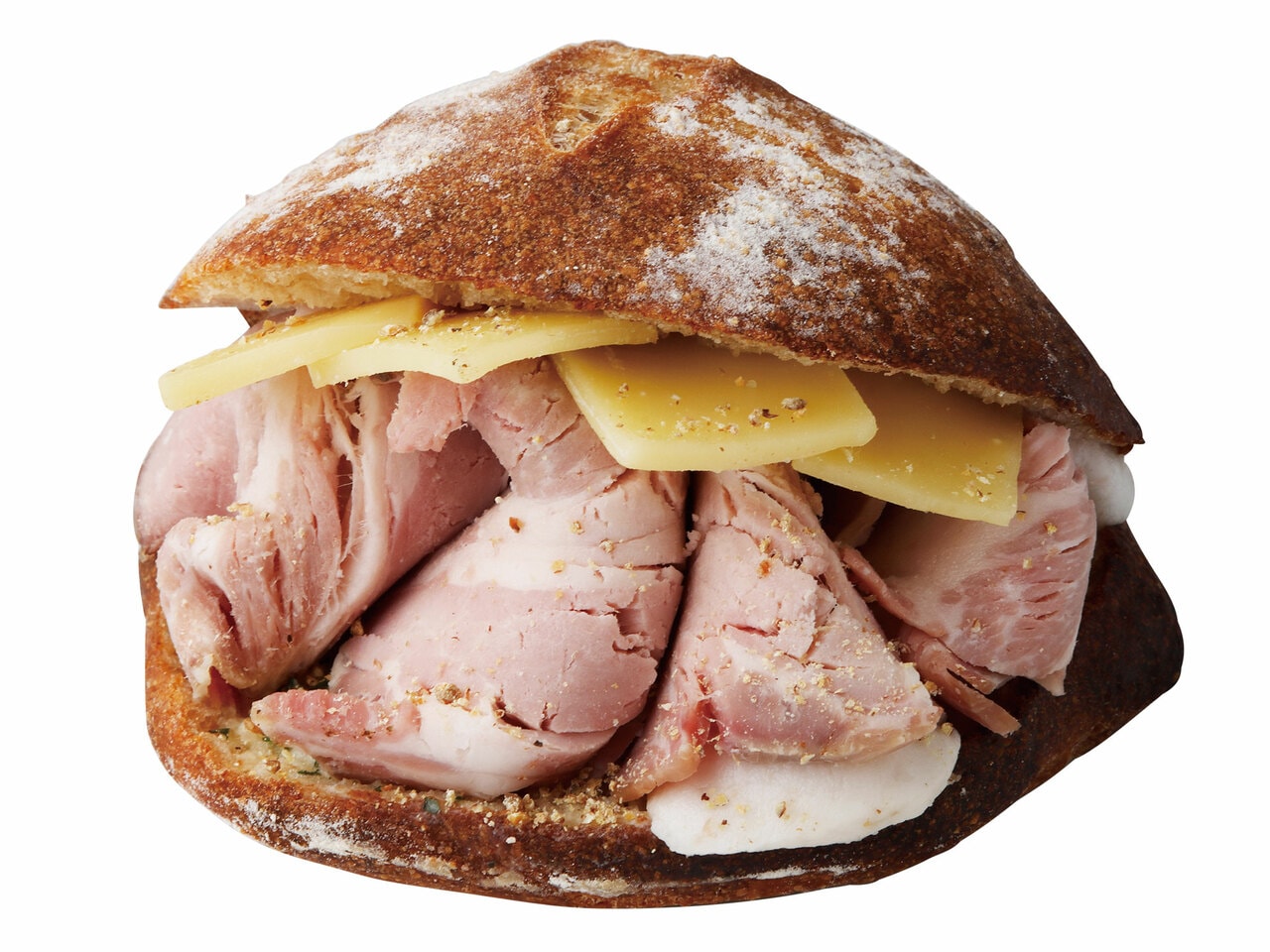 自家製ハムとチーズのサンド 918円。