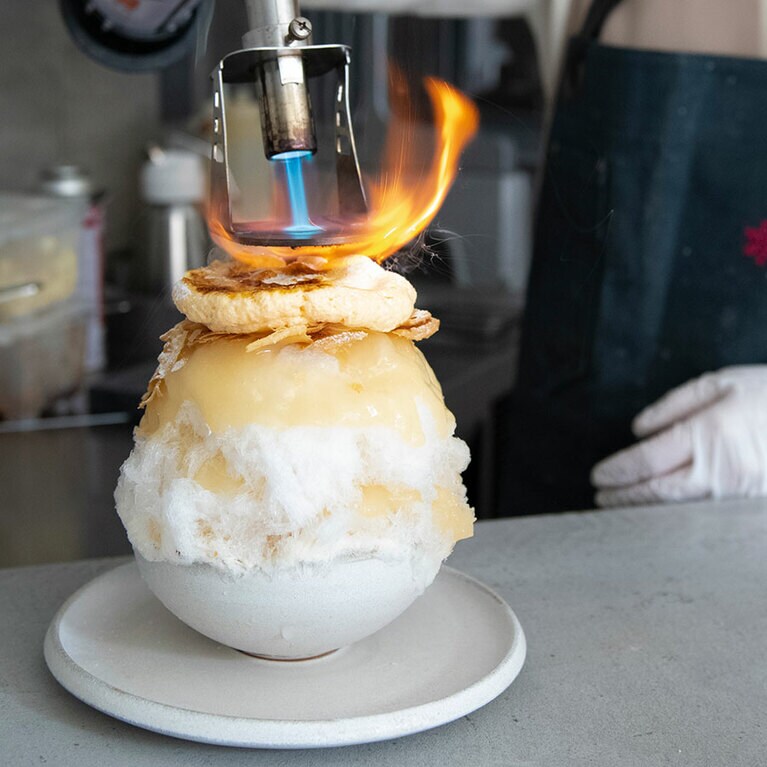 かき氷と炎の組み合わせに驚きが。