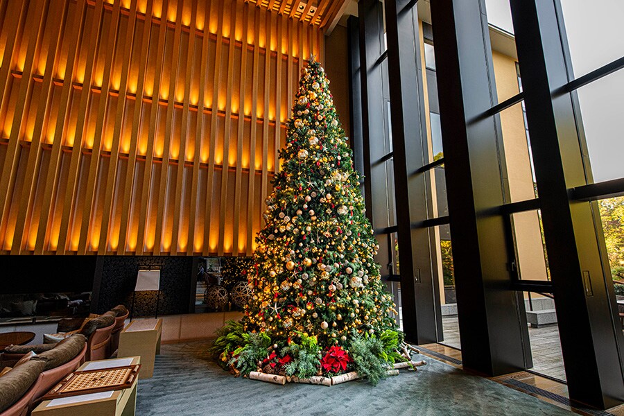 フォーシーズンズホテル京都のクリスマスツリー。