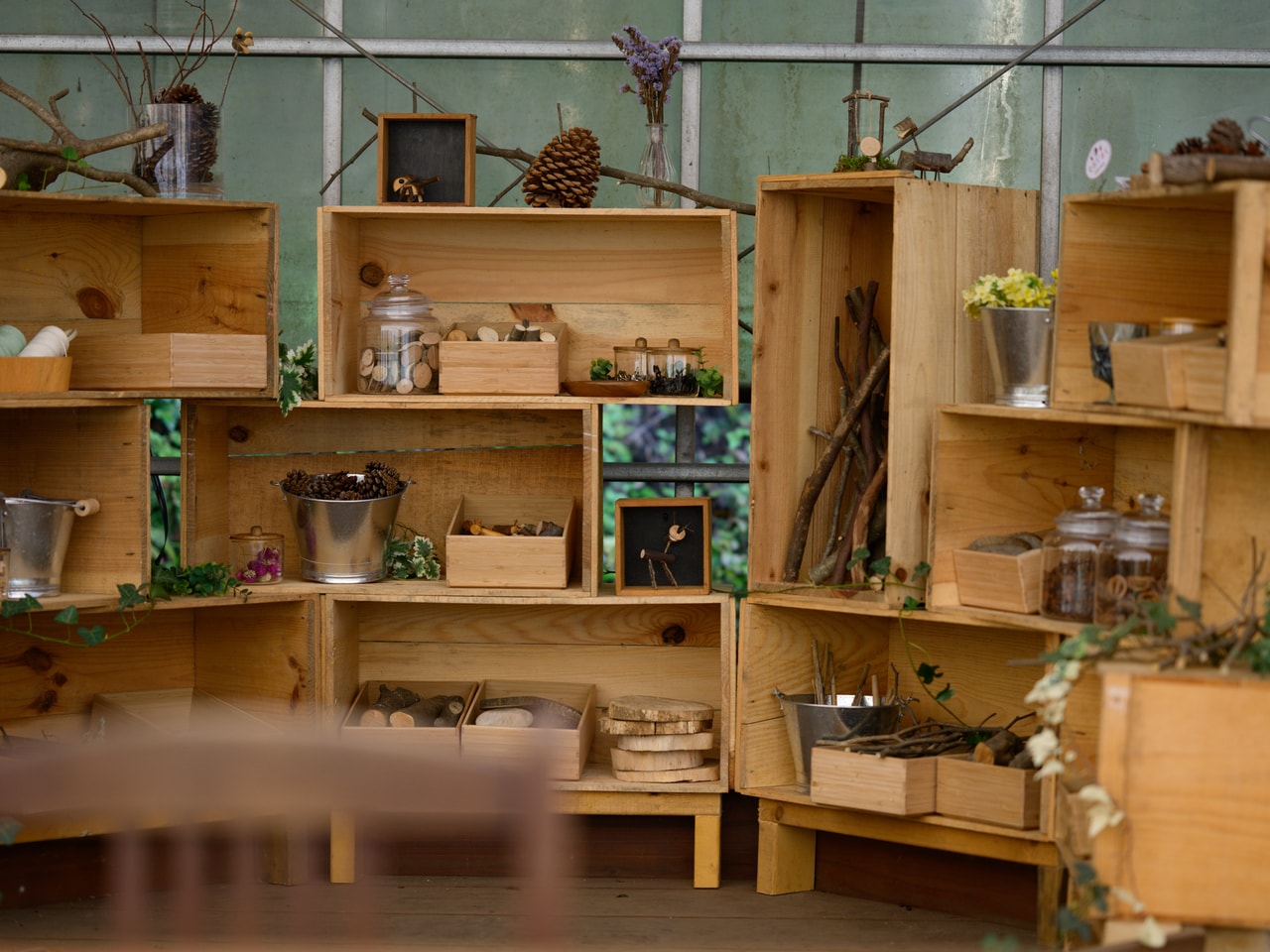 「森の創作ラボ」で使う材料。