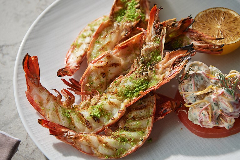 アラカルトメニューより、おすすめの1品「ガンべり」5,500円（税・サ込）。