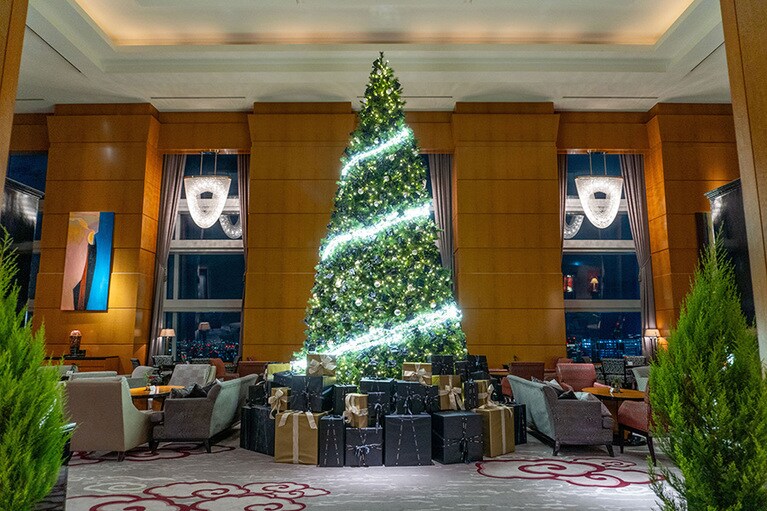 ロビーのクリスマスツリー。