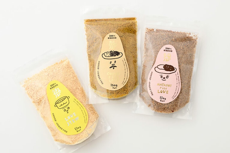 【新潟県】米粉のルゥ 左から：シチュー130g、カレー150g、ハヤシ120g 各756円／hickory03travelers（ヒッコリースリートラベラーズ）