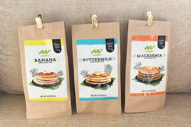 「フードランド」マイカイ・パンケーキミックス各 5.99ドル。お土産にもぴったり。