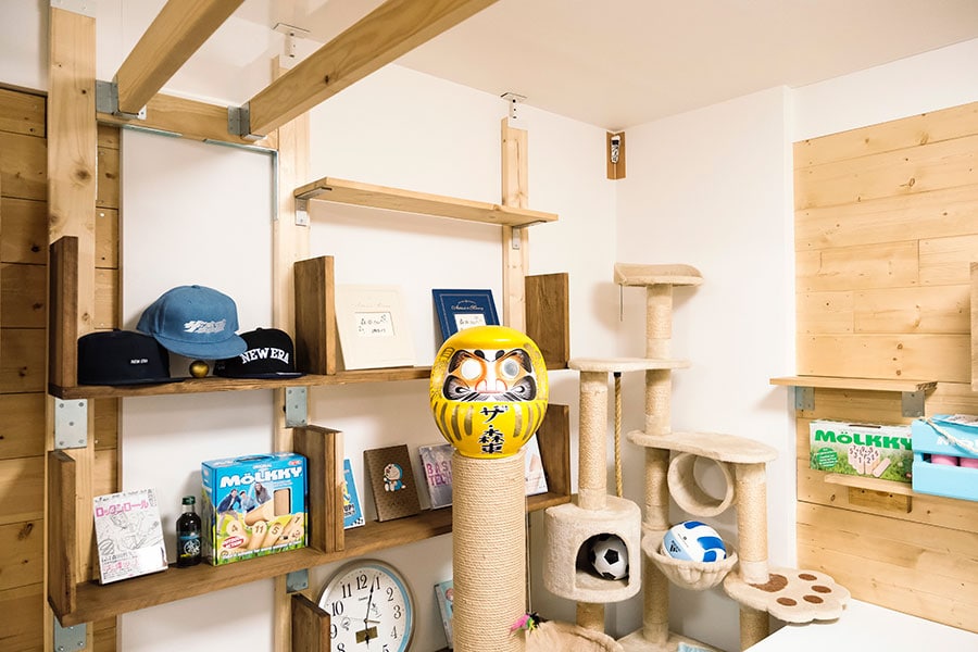 事務所内には、DIYで作成されたキャットウォークが！　猫ファーストな事務所です。