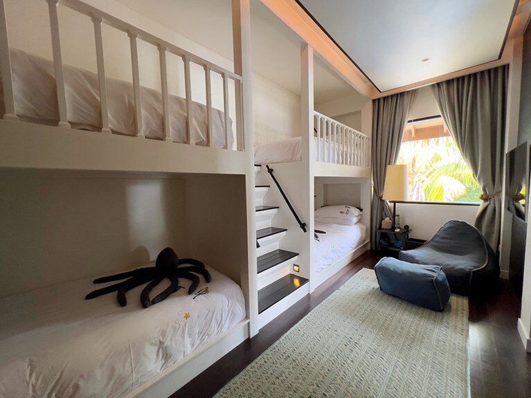 2段ベッドに4人が滞在できる子供部屋。