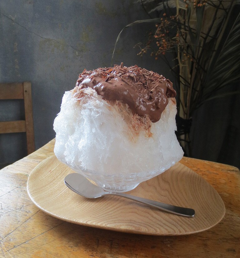 本日のかき氷「ショコラ」900円。　※カンバン画像こちらをトリミングしてください。