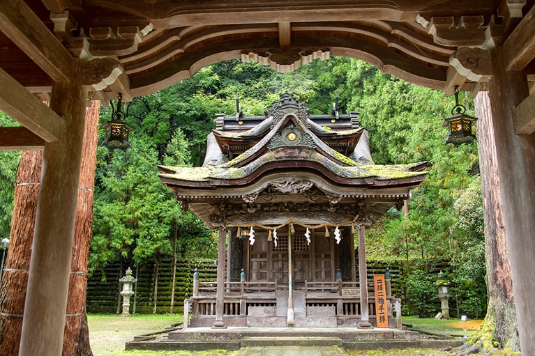 国の重要文化財となっている社殿。他に類をみない独特の建築様式が見どころ。