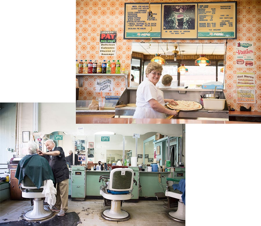 上：「John’s Pizzeria」、下：「Tony’s Barber Shop」。いずれも2016年に撮影。ニューヨーク在住時は、おじいちゃんおばあちゃんが現役で活躍するレトロ可愛い店をシリーズで撮影。