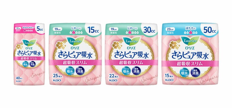 花王ロリエの尿もれ専用品「ロリエ　さらピュア吸水　超吸収スリム」は2023年春にリニューアル新発売。