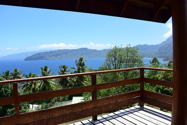 プレミアムオーシャンビューのテラスからの眺め。