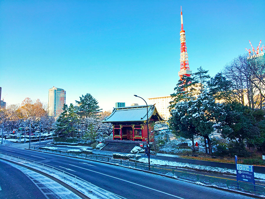 【東京都】増上寺と東京タワー。写真：アフロ