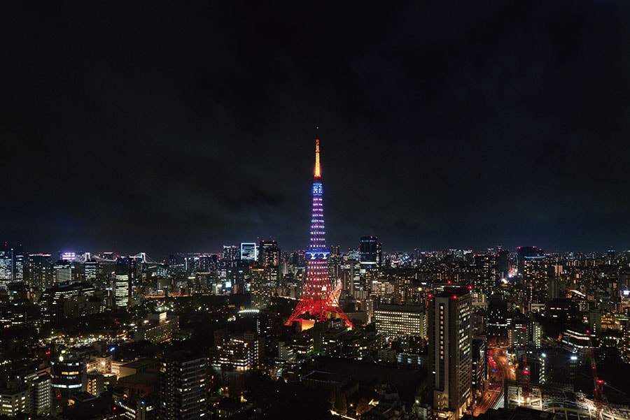 東京タワーもコラボ仕様にチェンジ。ⒸLOUIS VUITTON / DAICI ANO