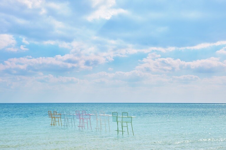 絶景海上ビアガーデン。※2025年は9月30日まで。