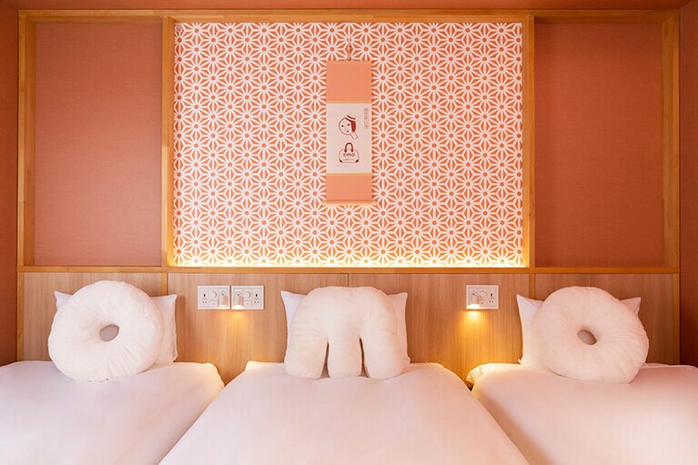 ベッドルームもよーじや仕様に。