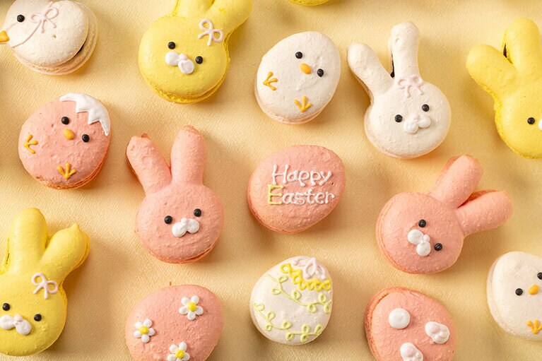 「イースターマカロン アソート」3個入り2,200円、6個入り4,400円。