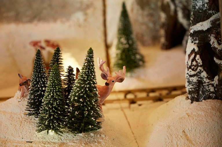 森の動物たちも。