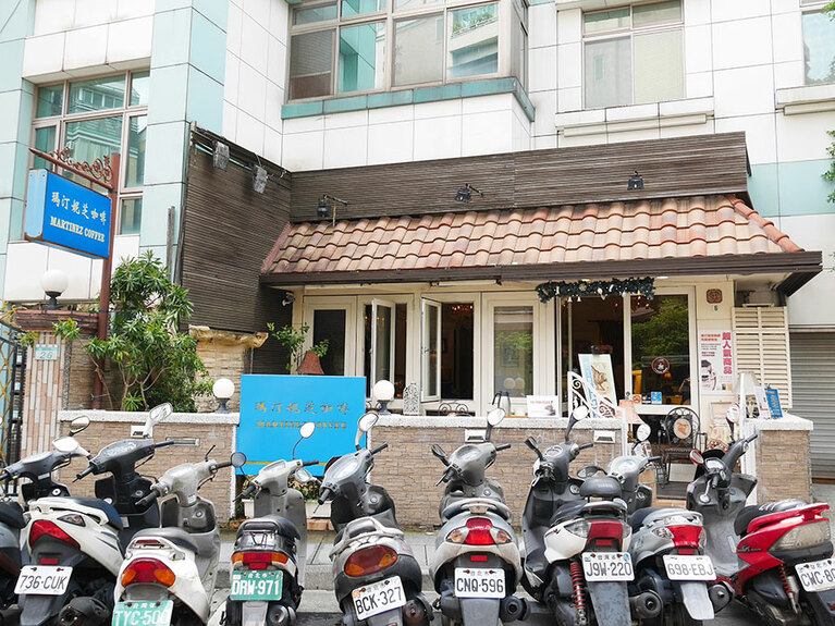 閑静な通り「金華街」にある瑪汀妮芝咖啡。