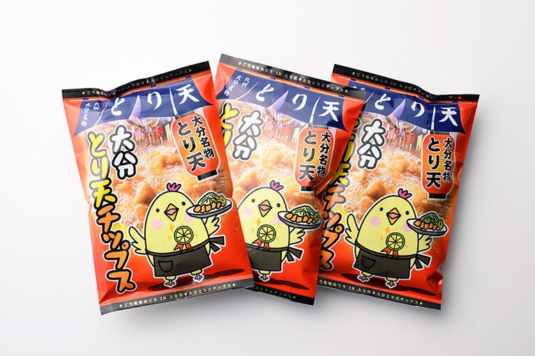 【大分県】南光物産の「大分とり天チップス」各400円(90g)。