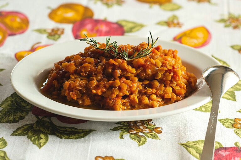 レンズ豆の煮込み。