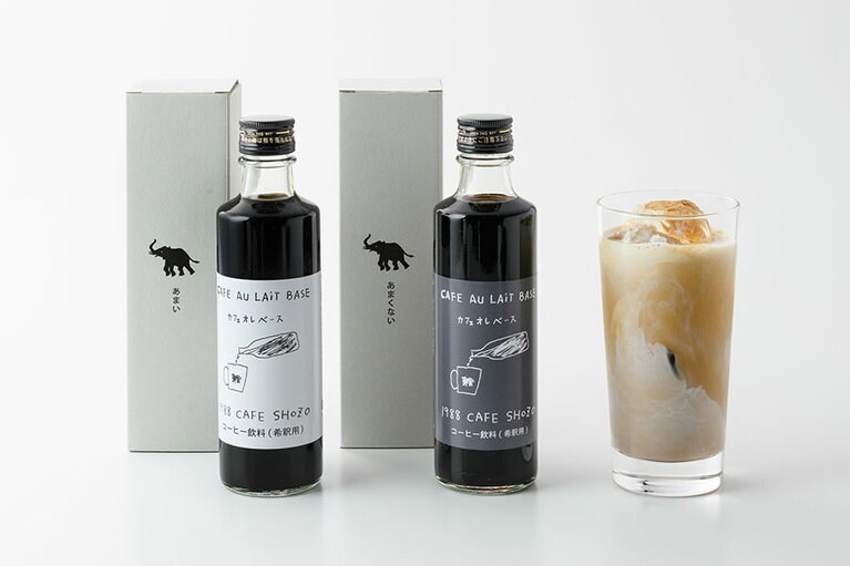 SHOZO COFFEE「カフェオレベース」各1,350円（275ml）左から：あまい、あまくない／栃木県