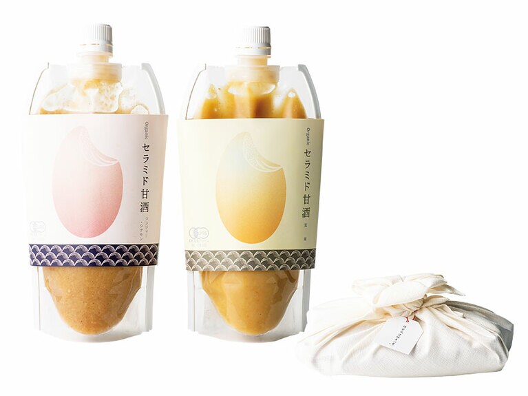 「オーガニック セラミド甘酒」ジンジャー＆シナモン、有機玄米 各300g 4,999円／神楽坂発酵美人堂