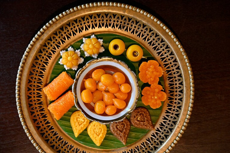 見た目も可愛らしい “トラディショナル･ゴールデン･デザート” 300タイバーツ。