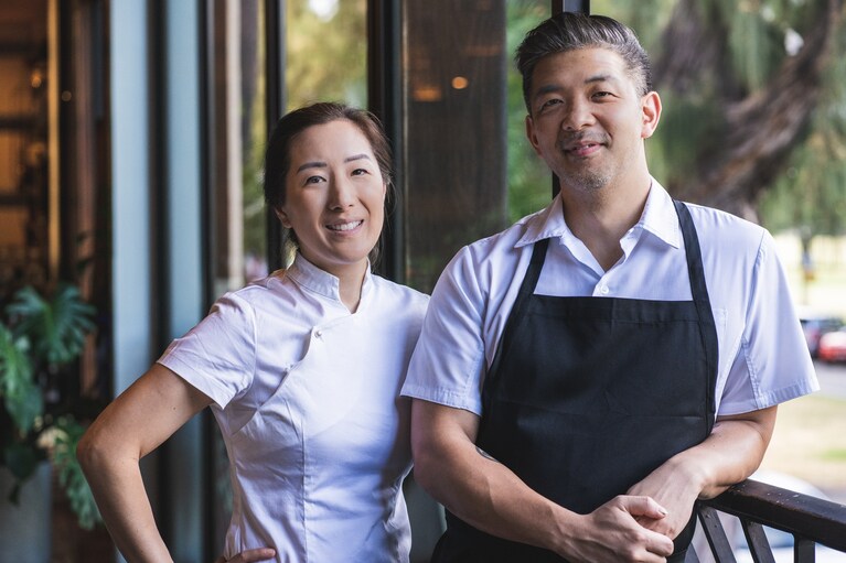 「アーデン・ワイキキ」のシェフ夫妻。写真提供：ロータス・ホノルル・アット・ダイヤモンドヘッド。