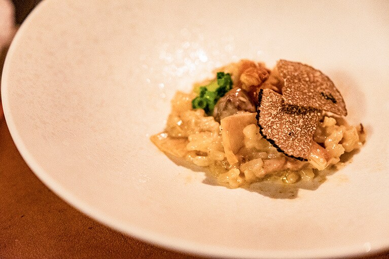 鹿レバーのリゾットは想像以上に優しい味わい。