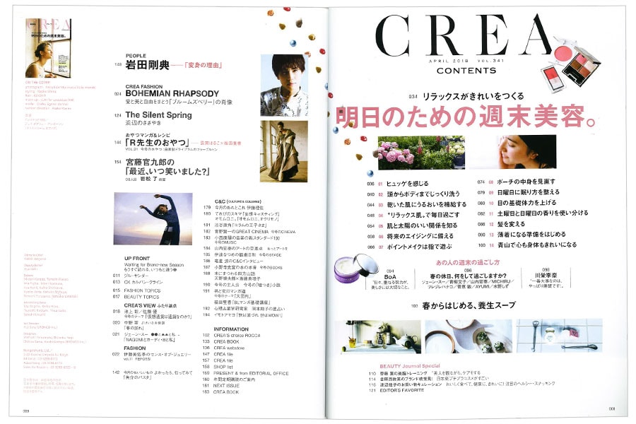 2018年4月号目次。