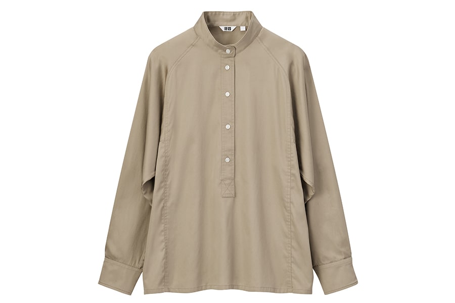 プルオーバーシャツ(長袖) 33 KHAKI 3,990円。