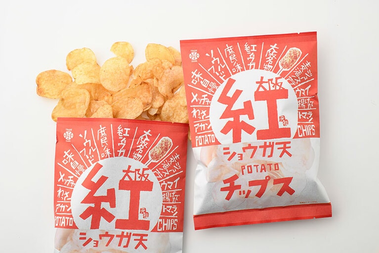 アイデアパッケージ「大阪紅ショウガ天ポテトチップス」(100g) 各350円／大阪府