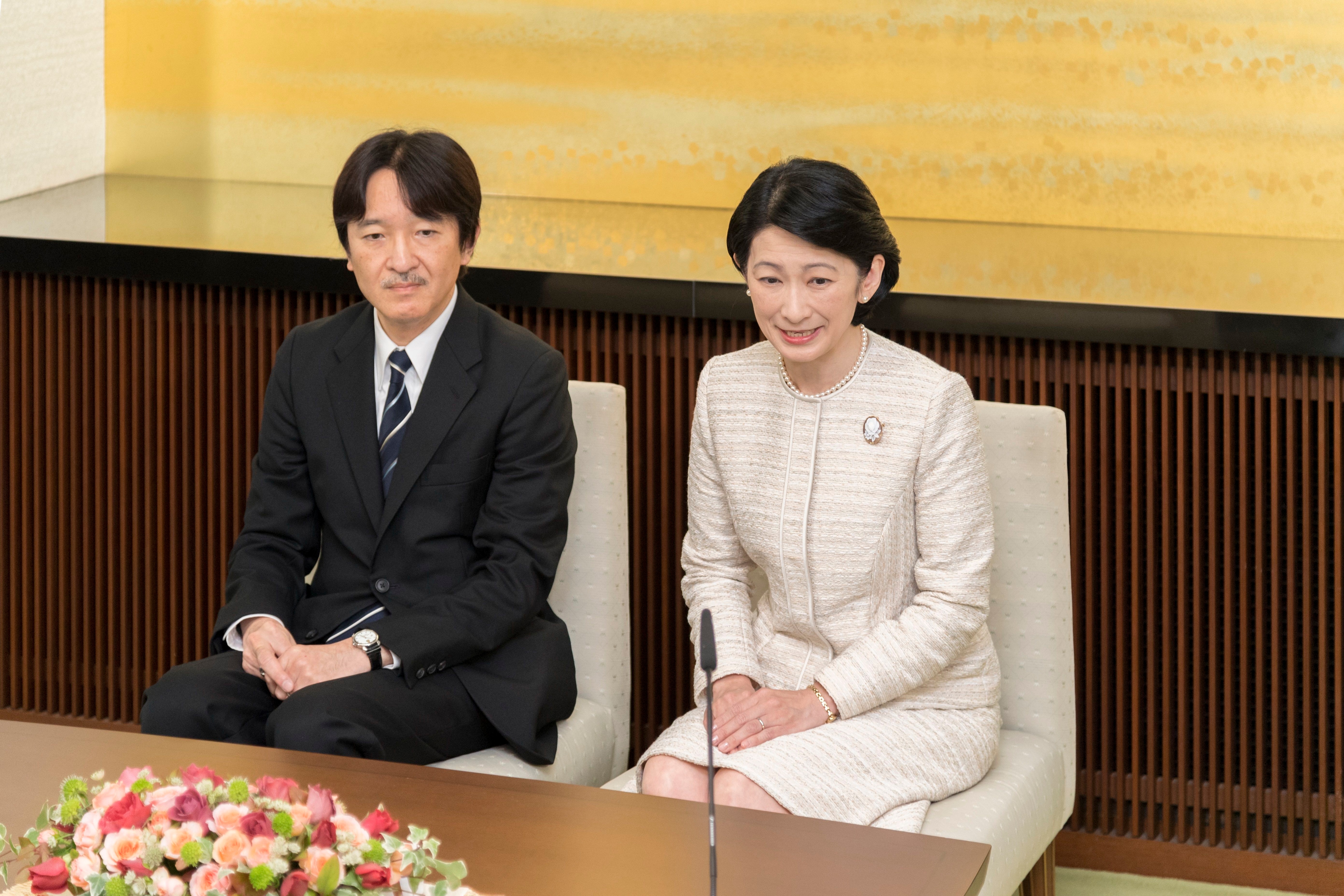 2018年、記者会見に臨まれる秋篠宮さまと紀子さま　宮内庁提供
