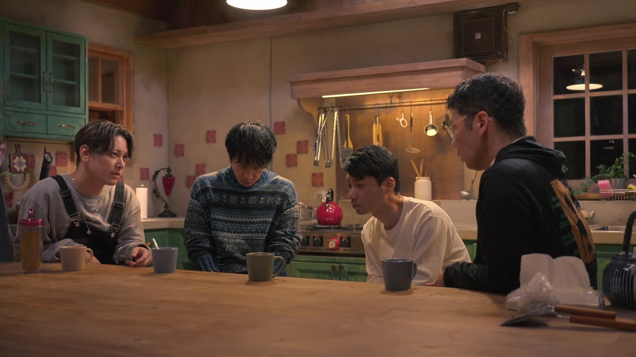 しぃくんが告白した夜の男性住民たち（Netflix公式「X」より）。