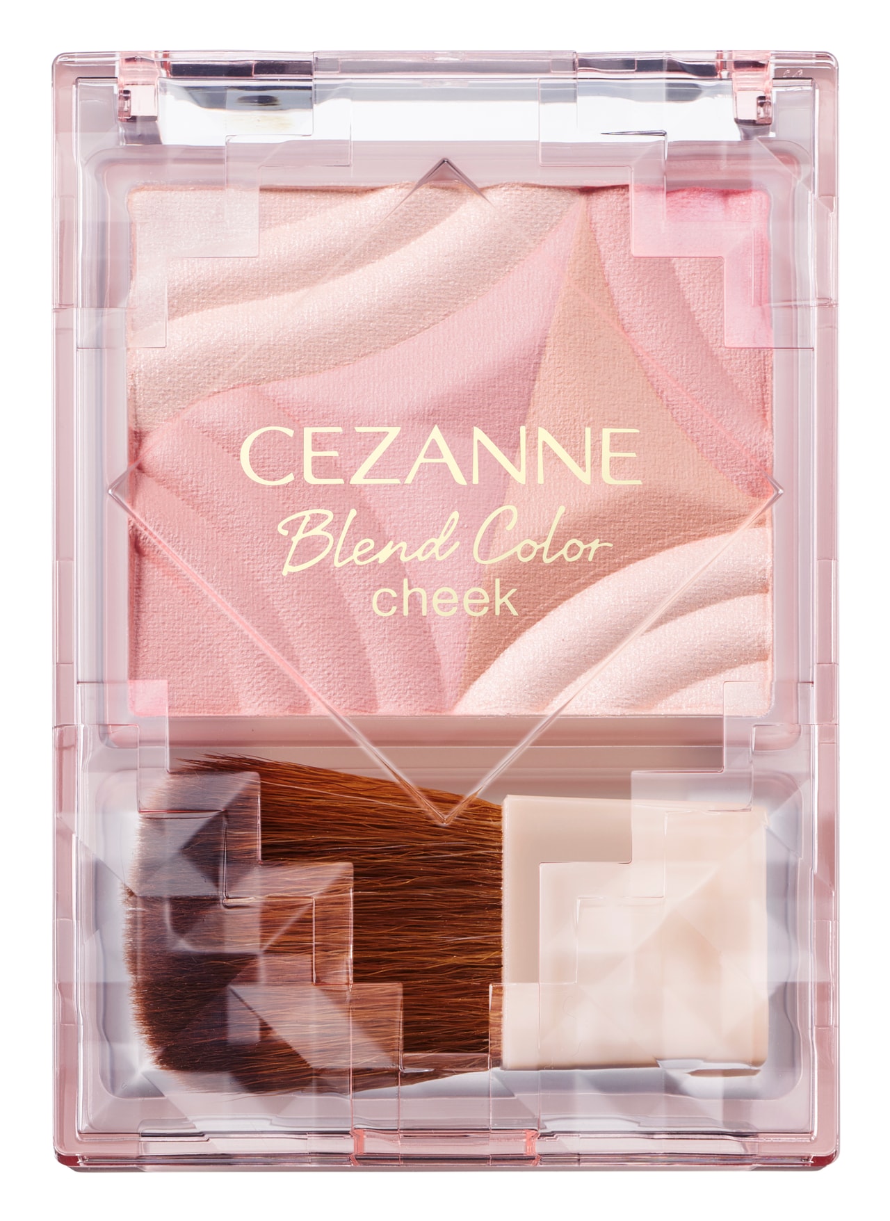 高濃度オイル配合でしっとりした粉が、ふわっと色づく発色を実現。粉っぽさがなくピタッと肌に密着する。保湿成分として、ヒアルロン酸Na、オリーブ果実油、バオバブ種子油を配合。新色の03 サクラミルフィーユは、ピンクとベージュのブレンド具合が絶妙な優しい4色。タール系色素不使用、無鉱物油、アルコールフリー。ブレンドカラーチーク 781円／セザンヌ化粧品（公式オンラインストアで発売中。3月上旬全国発売予定）