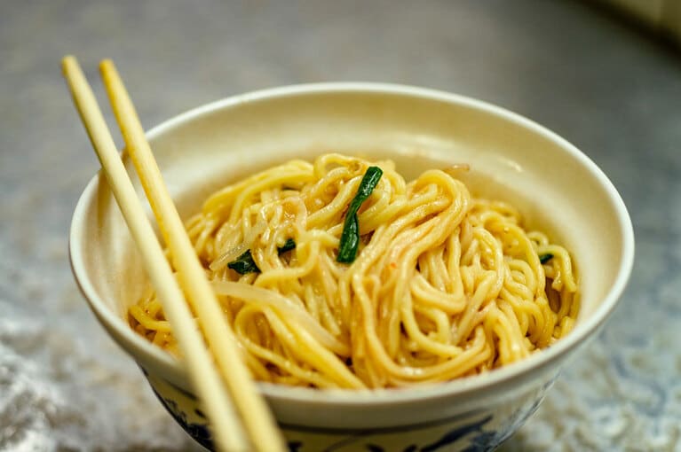 キクタローさんお薦めの乾麵(ガンミィェン) 20元。