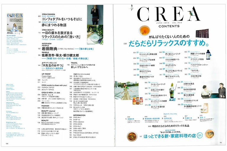 2016年6月号目次。