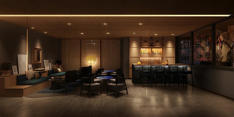 和酒専門バー「オミキバー」の店内イメージ。