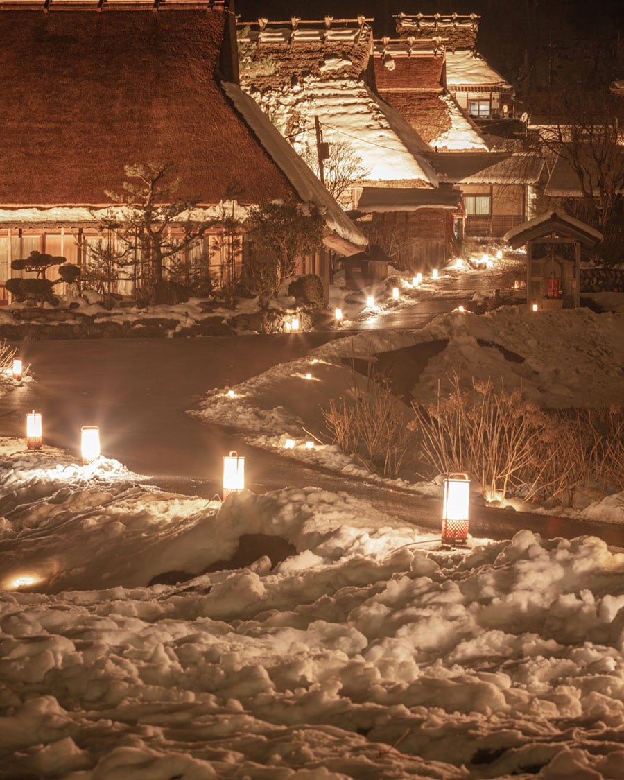 【京都府】美山かやぶきの里 雪灯廊。