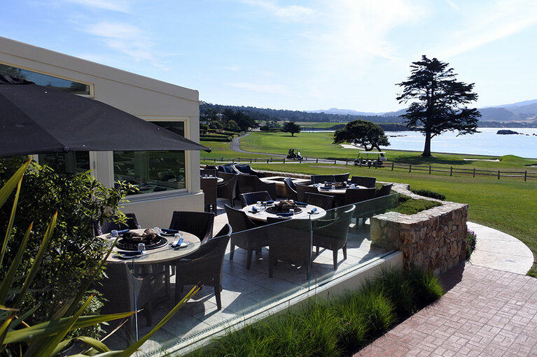 グリーンの向こうに太平洋が。