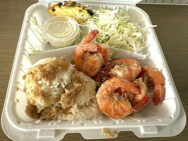 「オリジナル・ガーリックバター・シュリンプ」19.95ドル。