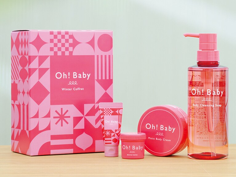 Oh!Baby ウィンターコフレ b（セット内容：ボディクリアソープ 400mL、モイストボディクリーム 130g、ボディ スムーザー N 30g、モイストハンドクリーム 15g）3,300円／ハウスオブローゼ（限定発売）