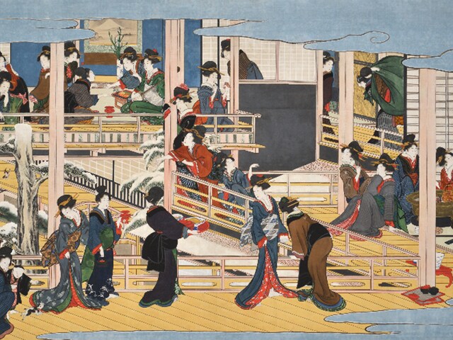 66年ぶりに公開された幻の歌麿作品 巨大肉筆浮世絵「深川の雪」の謎