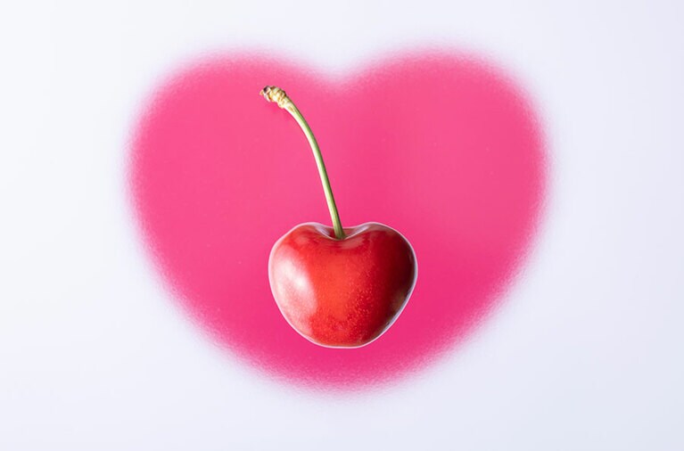 偶然に完成した丸みを帯びたかわいいハート。