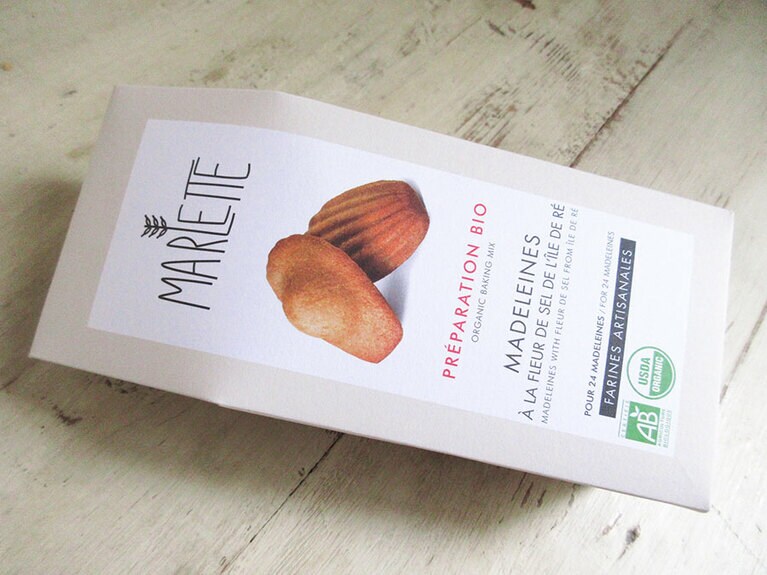 【Préparation Bio Madeleines MARLETTE】ビオのマドレーヌを手軽に作れるミックスパウダー。300g 6.40ユーロ。