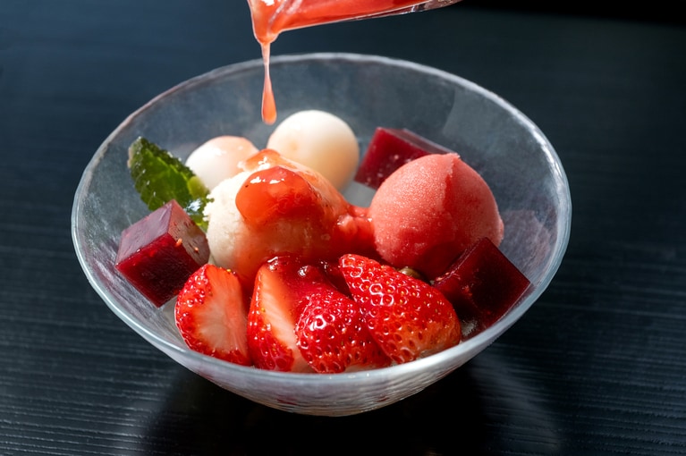 「いちごあんみつ」。