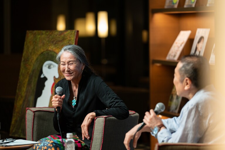 代官山 蔦屋書店で行われた浅野順子さんと近田春夫さんトークイベントにて。