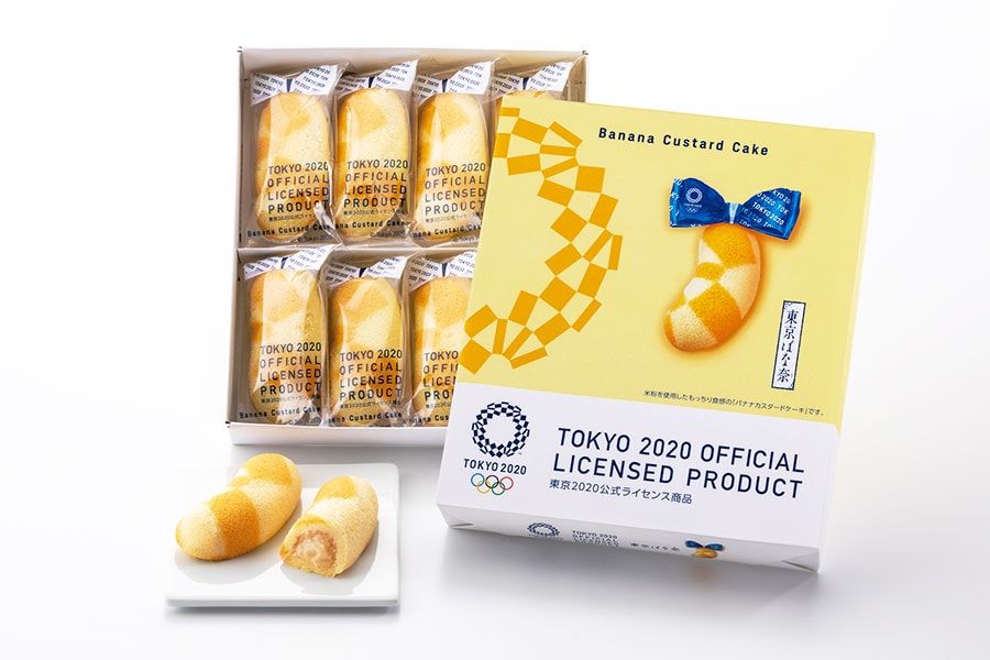 第1位　東京2020公式ライセンス商品 「東京2020オリンピックエンブレム バナナカスタードケーキ」8個入 1,134円。